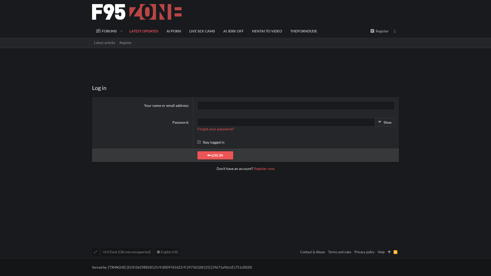 F95Zone dashboard showing popular adult games and forums