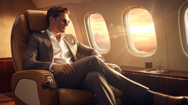 Traveler enjoying a smooth flight experience with Lumolog.