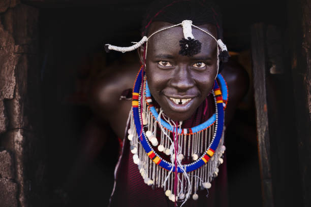 Historic African tribe photo showing traditional ideals of beauty and body image